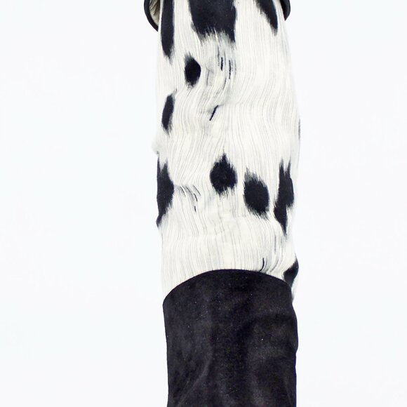 Stuart Weitzman Cow-Print Pony Hair Below the Knee Flat Boots - Picture 8 of 11